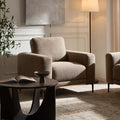 Malibu Armchair - Chenille Mushroom — armchair from 2nd Time Around