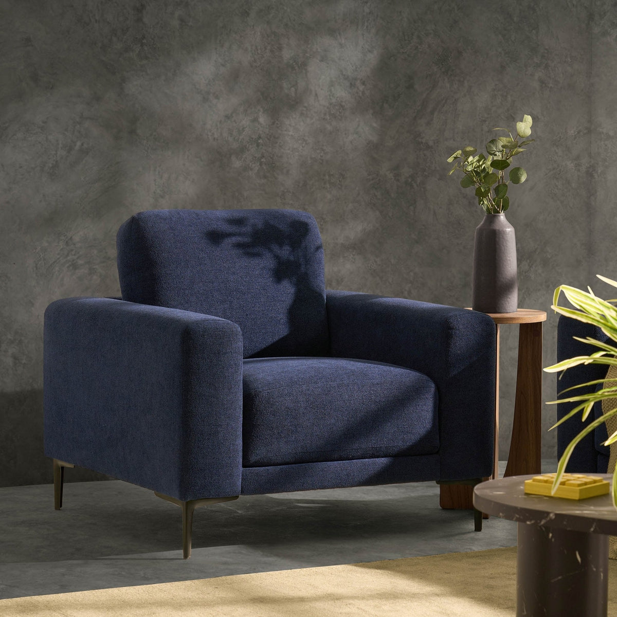 Malibu Armchair - Chenille Navy — armchair from 2nd Time Around