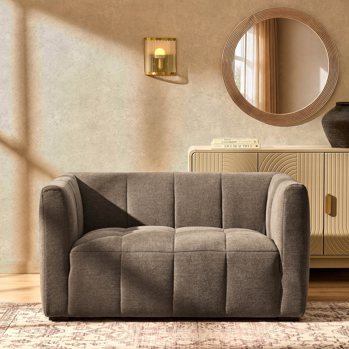 Manhattan Compact 2 Seater Sofa - Chenille Mushroom — view 2