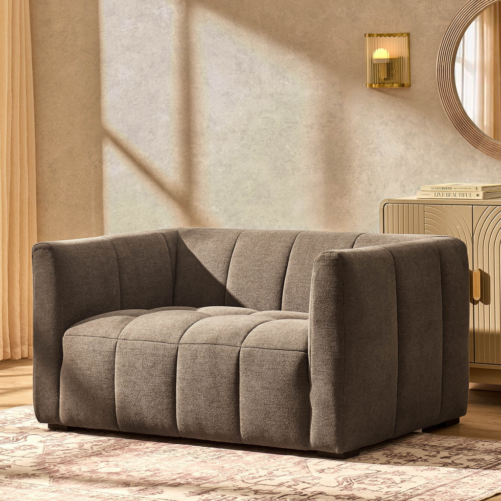 Manhattan Compact 2 Seater Sofa - Chenille Mushroom — sofa from 2nd Time Around
