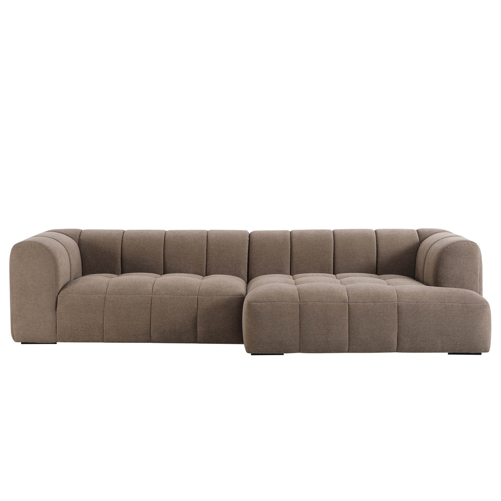 Manhattan Right Hand Chaise Sofa - Chenille Mushroom — view 3