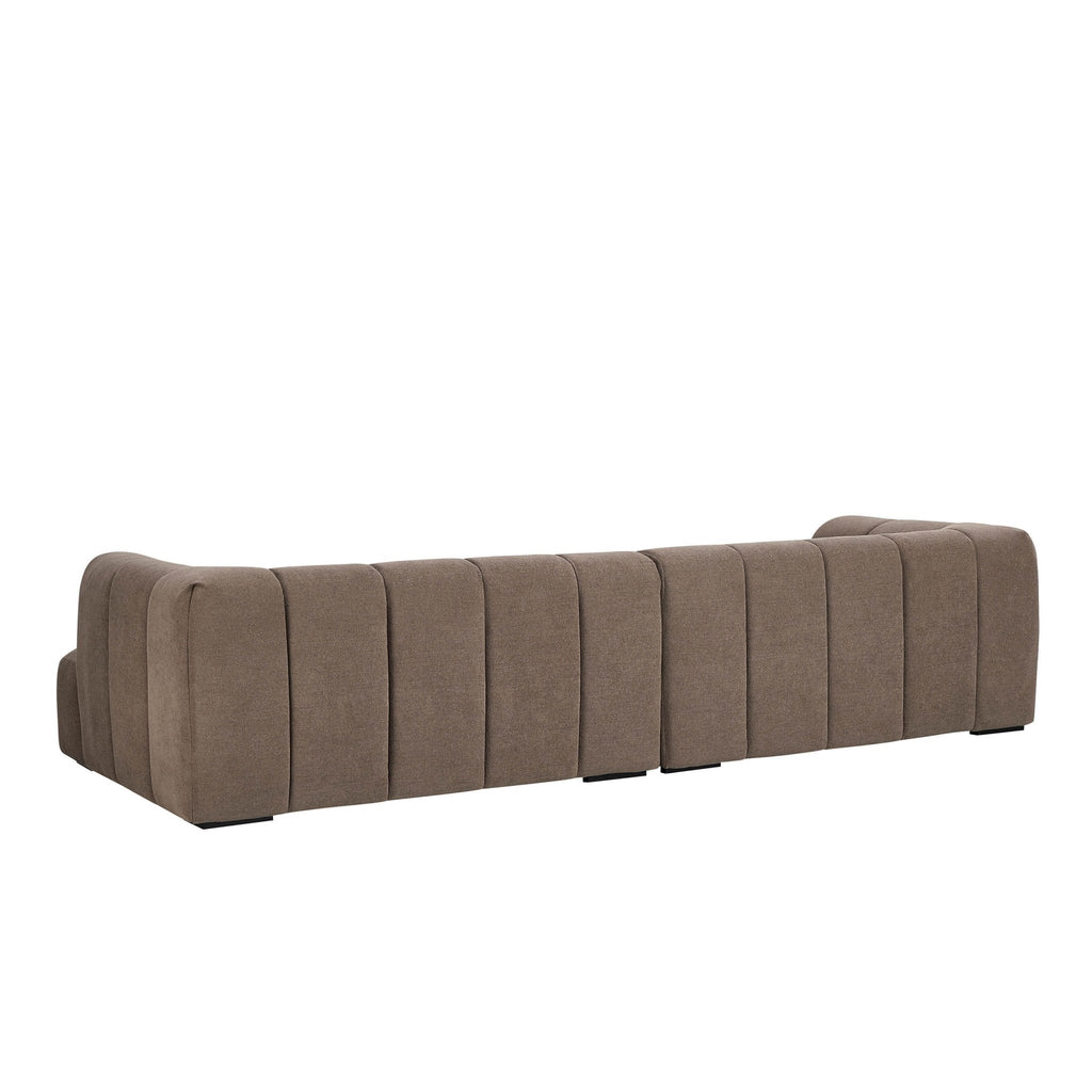 Manhattan Right Hand Chaise Sofa - Chenille Mushroom — view 5