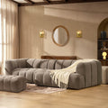 Manhattan Right Hand Chaise Sofa - Chenille Mushroom — corner sofa from 2nd Time Around