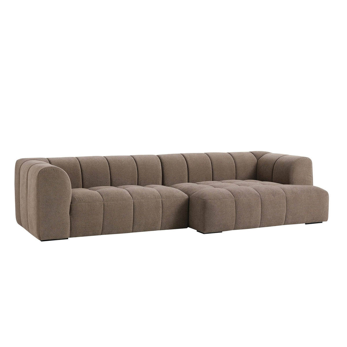 Manhattan Right Hand Chaise Sofa - Chenille Mushroom — view 4