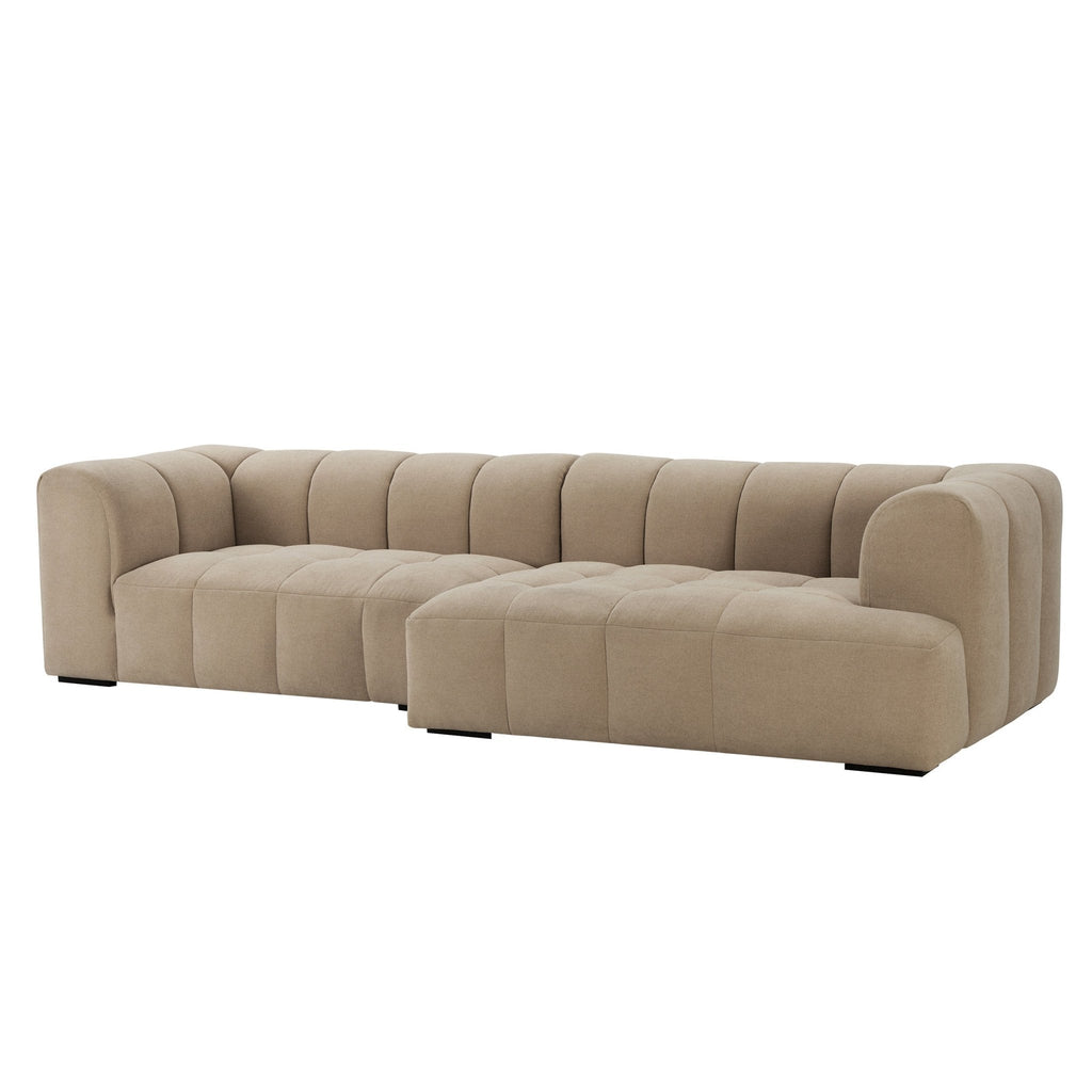 Manhattan Right Hand Chaise Sofa - Chenille Oatmeal — view 3