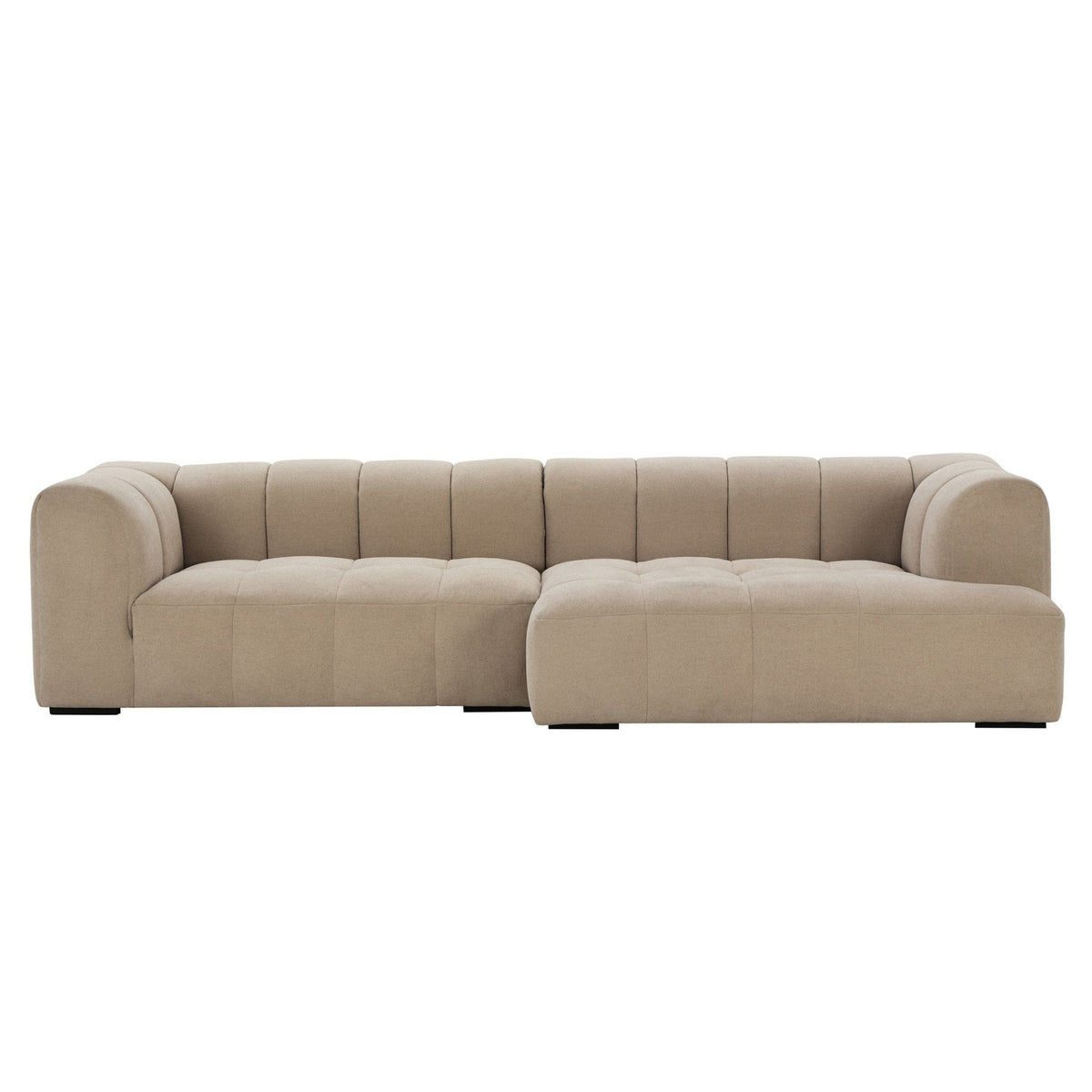 Manhattan Right Hand Chaise Sofa - Chenille Oatmeal — view 4