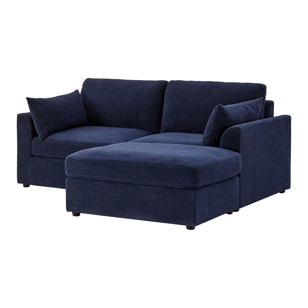 Miami Small Chaise Sofa - Chenille Navy — view 4