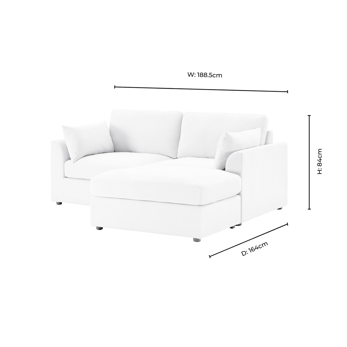 Miami Small Chaise Sofa - Chenille Navy — view 6