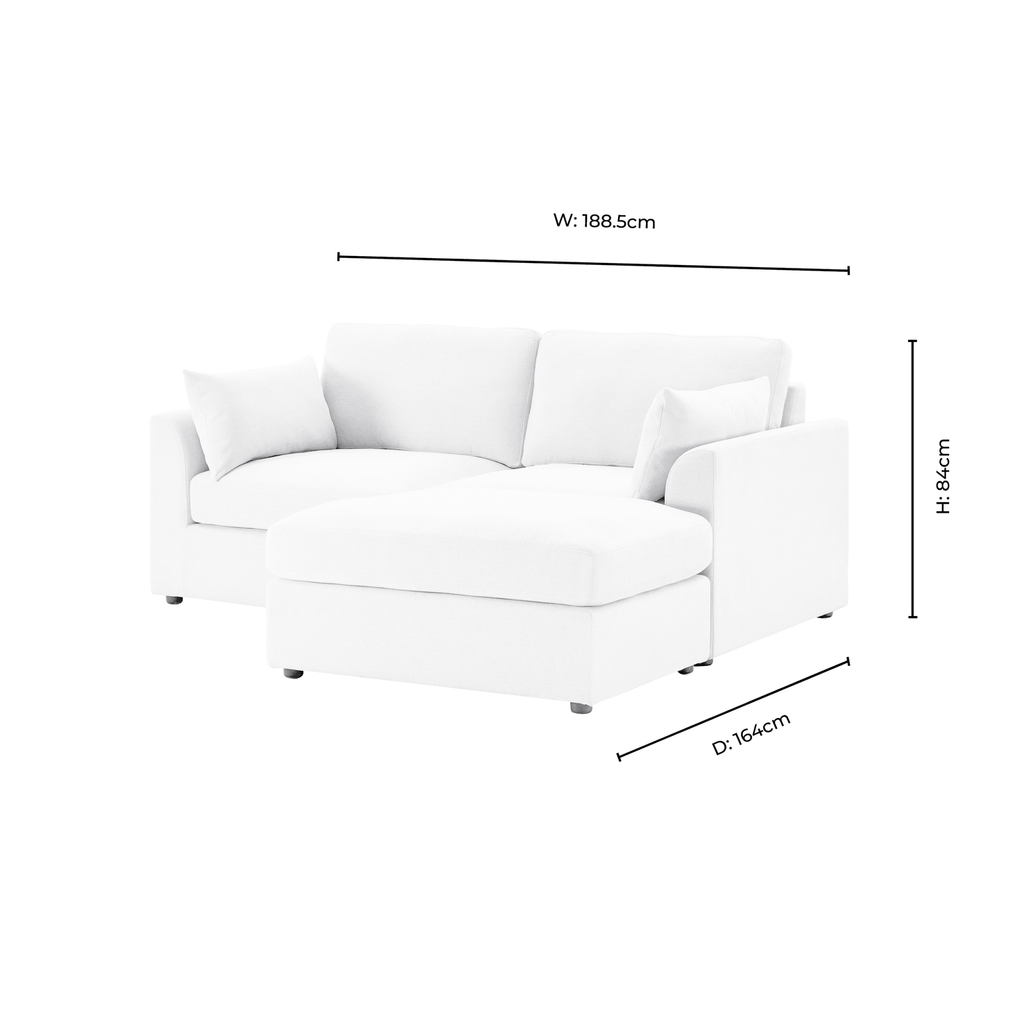 Miami Small Chaise Sofa - Chenille Oatmeal — view 6