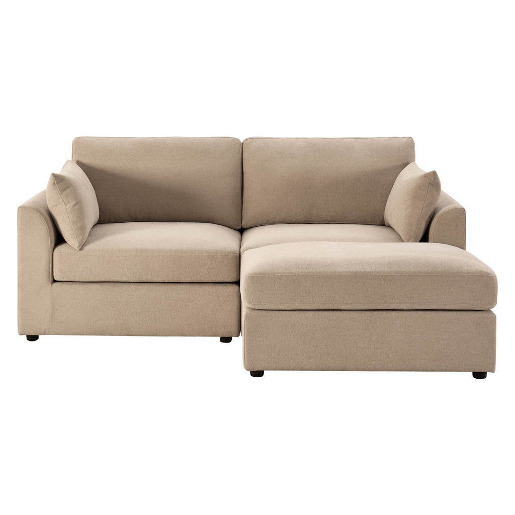Miami Small Chaise Sofa - Chenille Oatmeal — view 4
