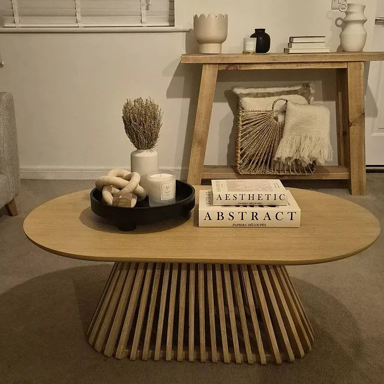 Willow Whitewash Oval Coffee Table — view 7