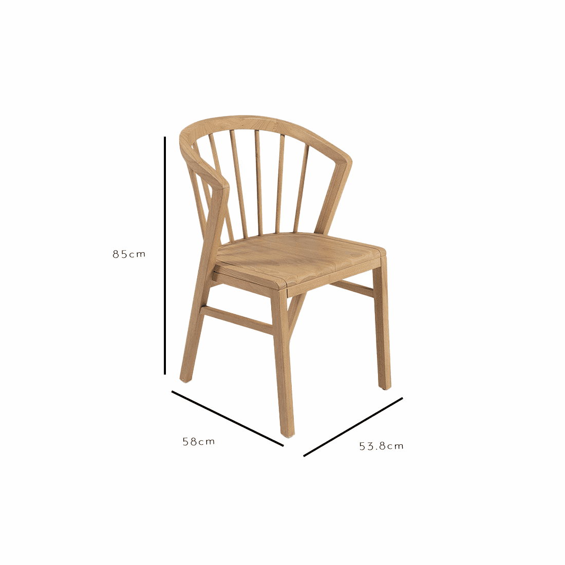 OUTLET - Mabel Pale Oak Wooden Spindle Dining Chairs - Set of 2 — view 6