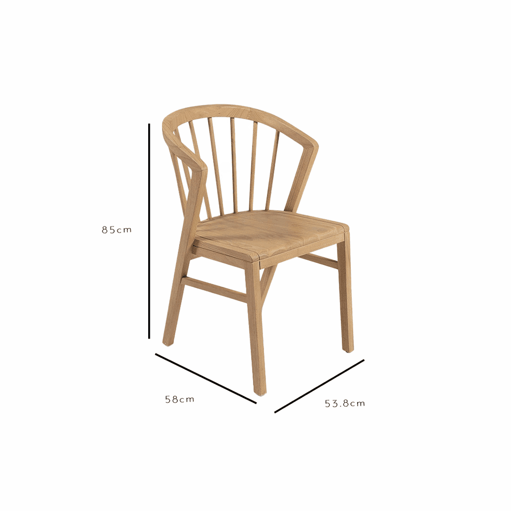 OUTLET - Mabel Oak Wooden Spindle Dining Chairs - Set of 2 — view 6