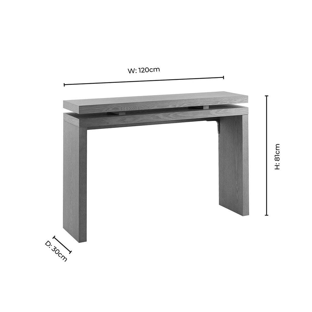 Penny Ash Console Table - Medium Wood — view 7