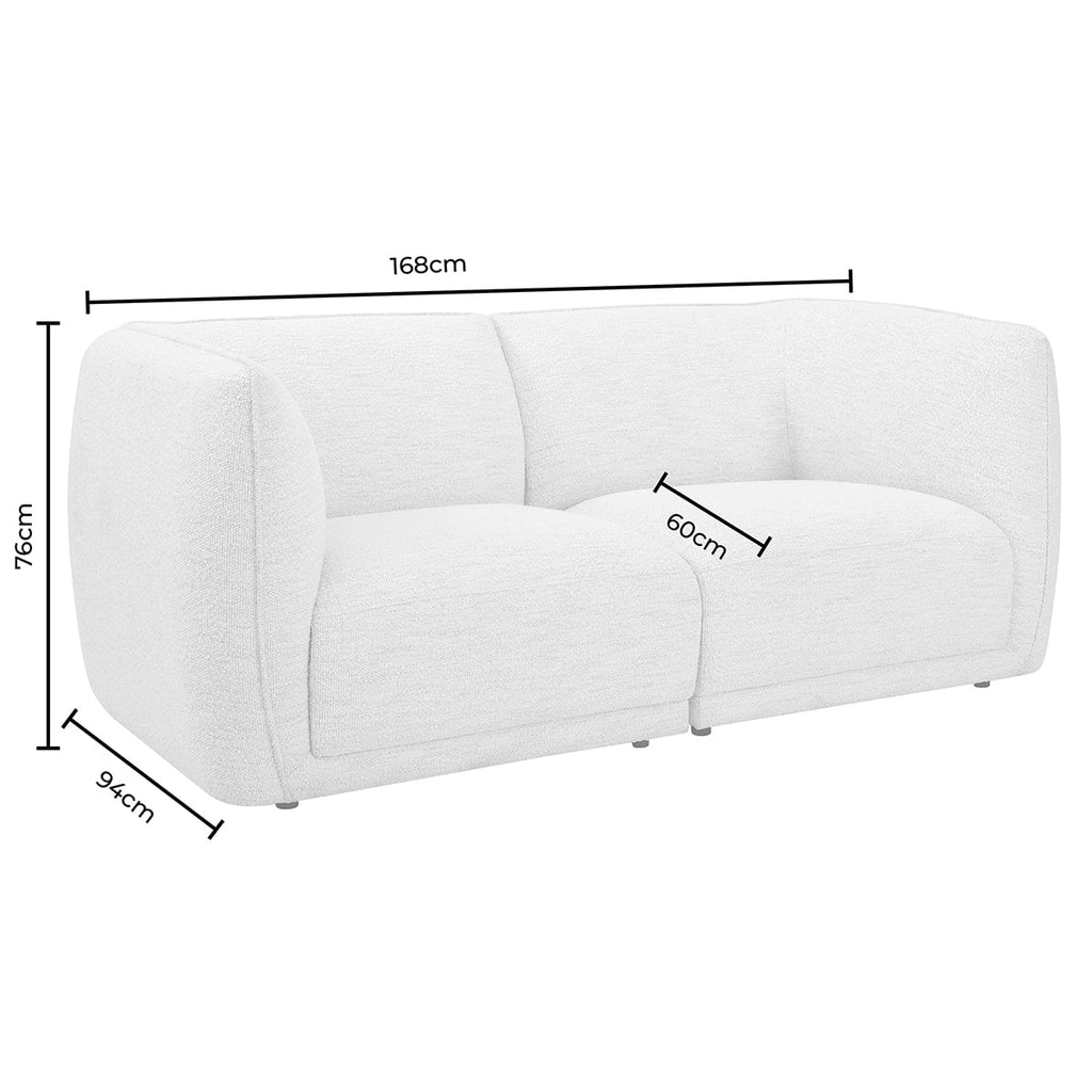 Porto 2 Seater Modular Sofa - Boucle Ivory — view 7