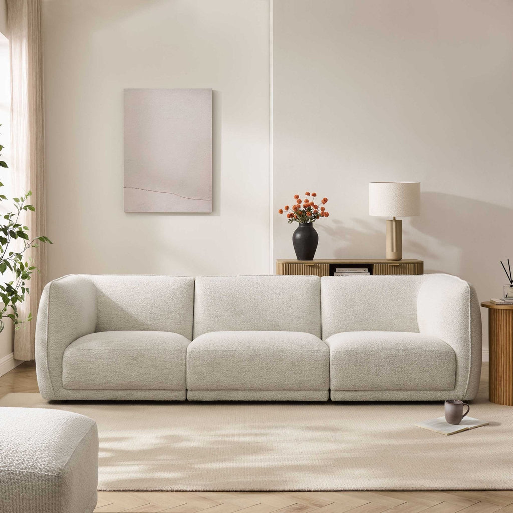 Porto 3 Seater Modular Sofa - Boucle Ivory — view 2