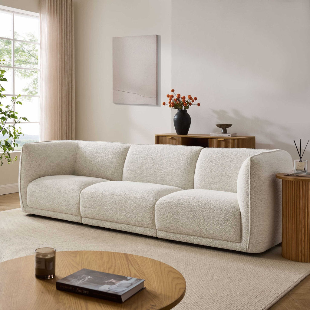 Porto 3 Seater Modular Sofa - Boucle Ivory — corner sofa from 2nd Time Around