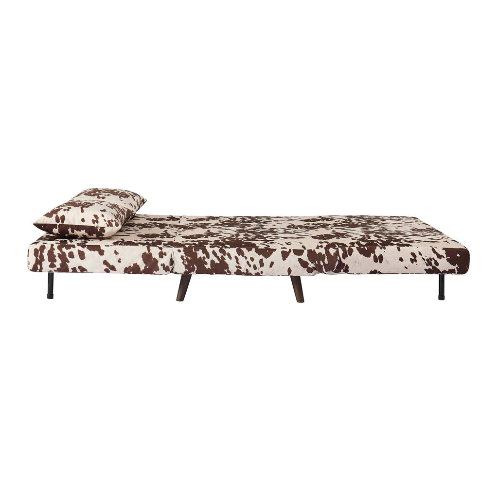 Seattle Double Click Clack Sofa Bed - Brown Cow Print — view 8