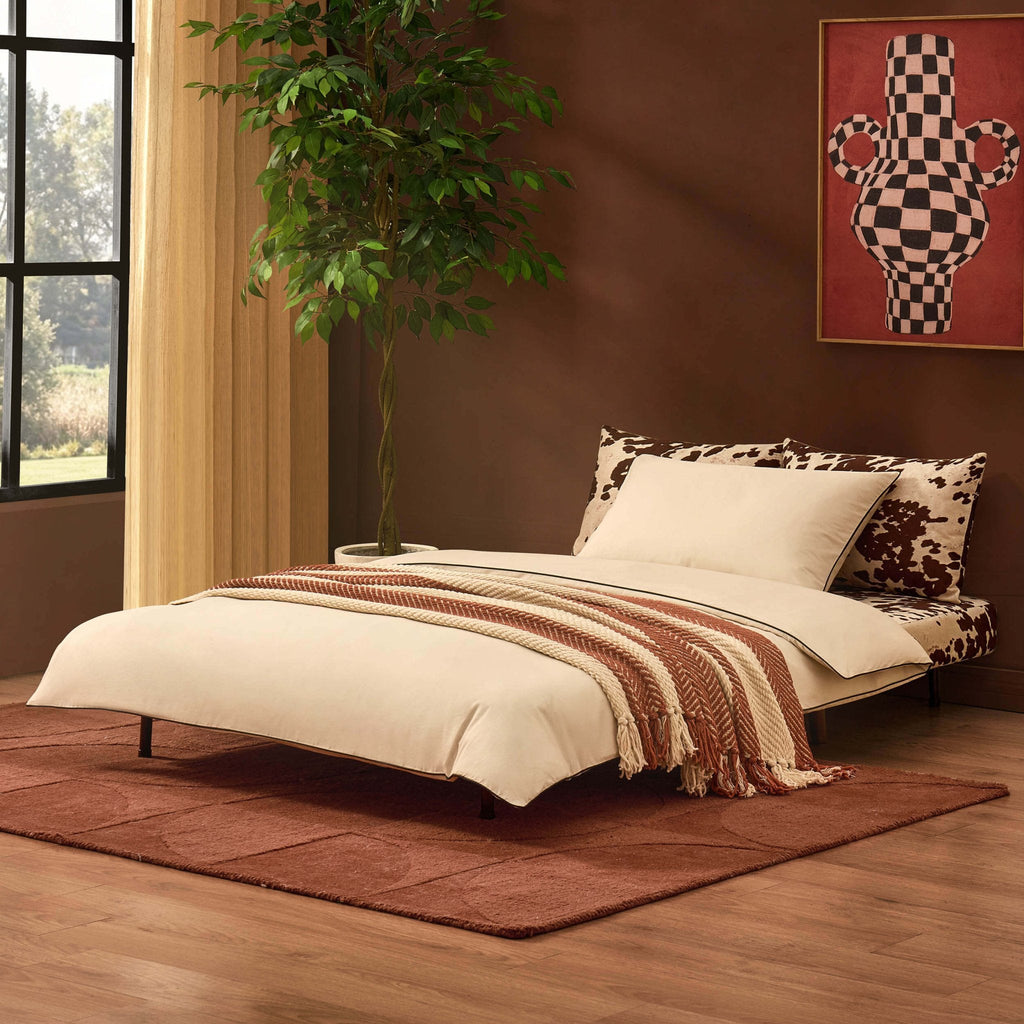 Seattle Double Click Clack Sofa Bed - Brown Cow Print — view 2