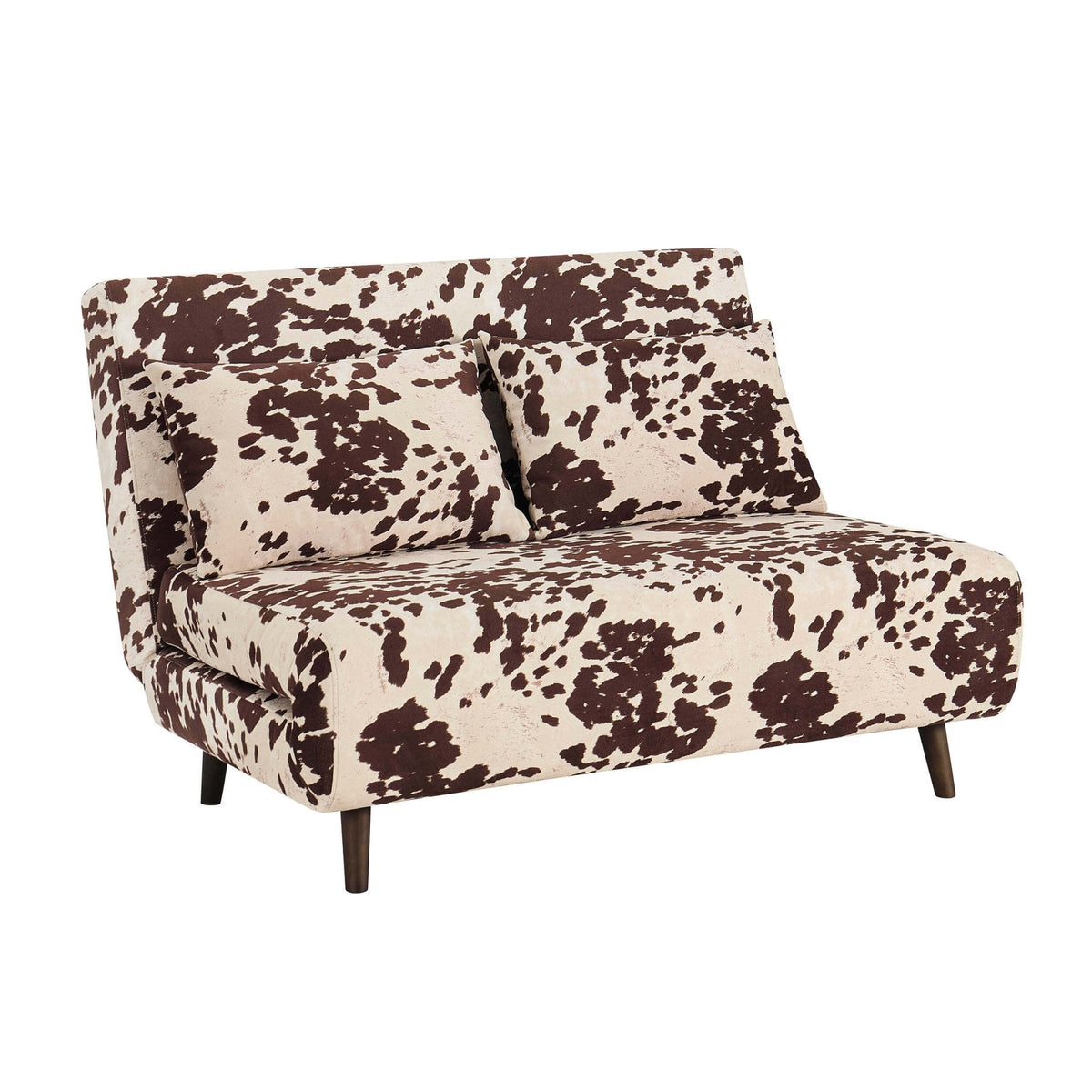 Seattle Double Click Clack Sofa Bed - Brown Cow Print — view 3