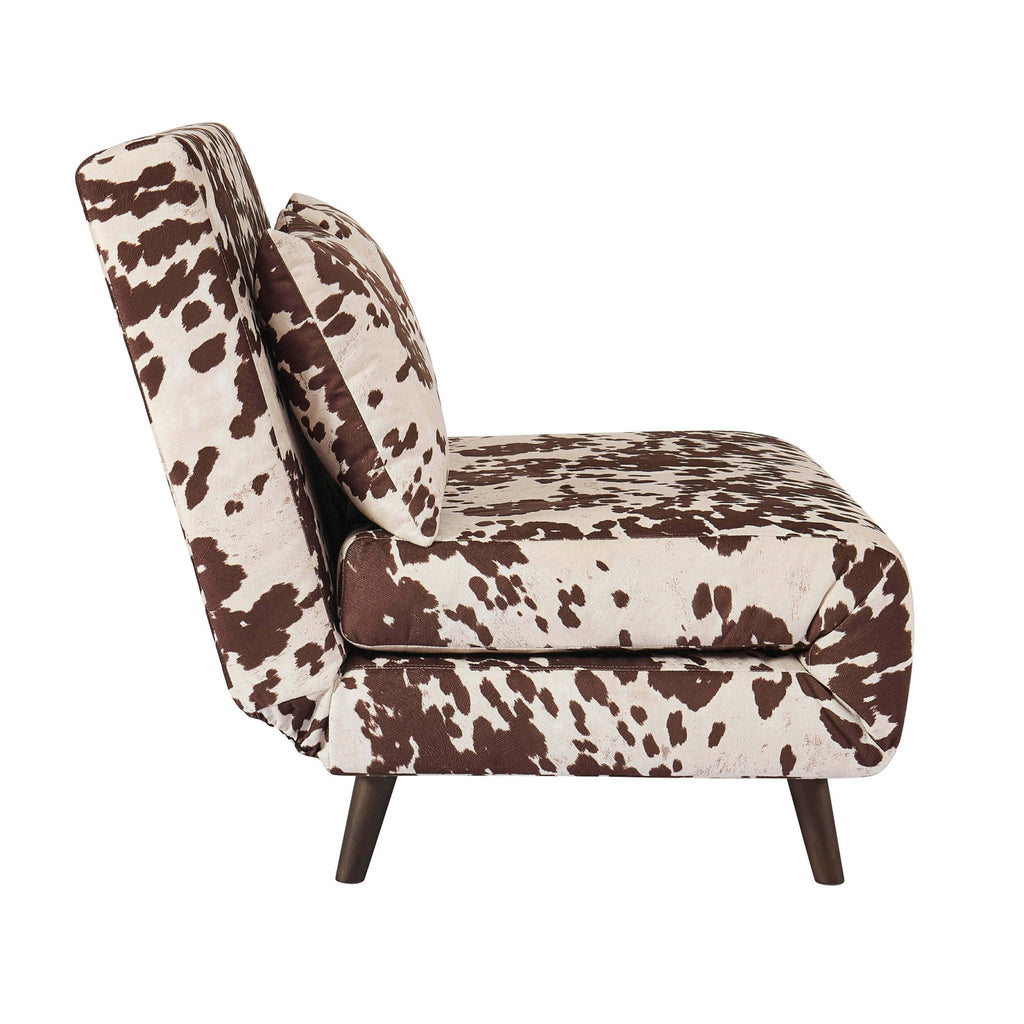 Seattle Double Click Clack Sofa Bed - Brown Cow Print — view 4
