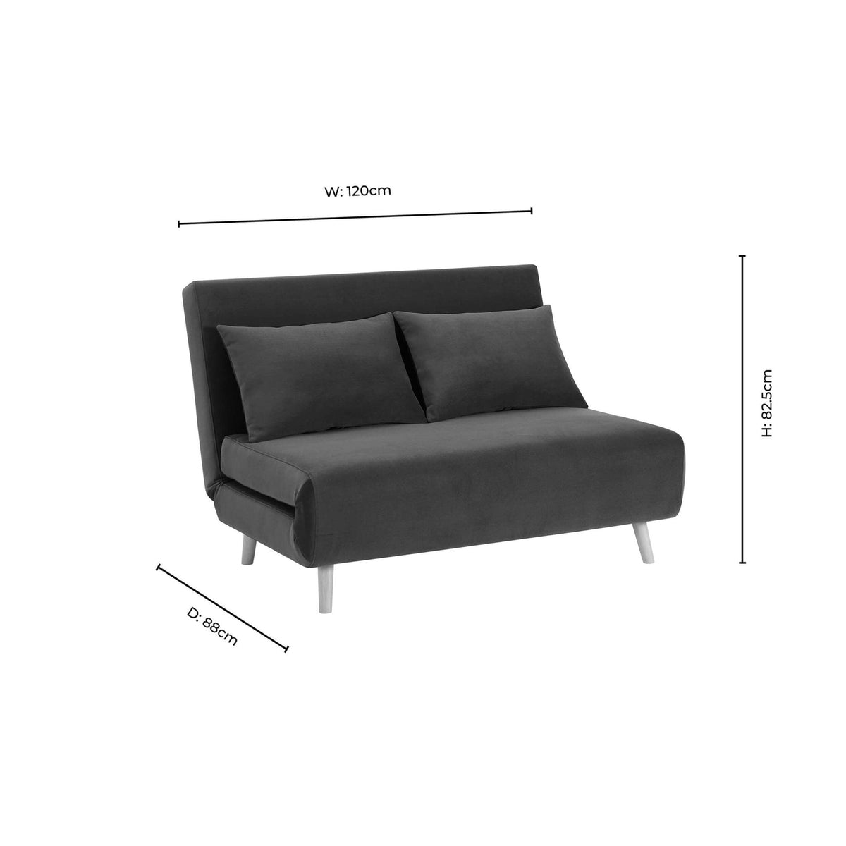 Seattle Double Click Clack Sofa Bed - Muted Moss — view 9
