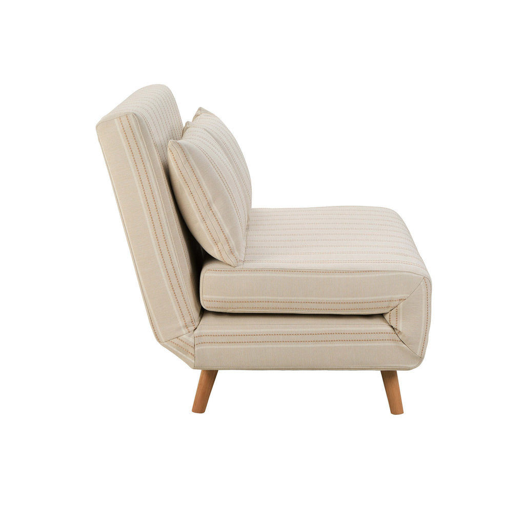 Seattle Double Click Clack Sofa Bed - Natural Stitched Stripe — view 4