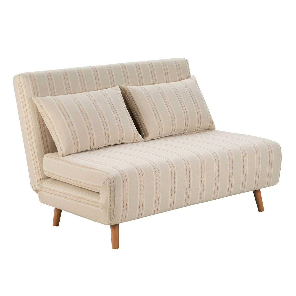 Seattle Double Click Clack Sofa Bed - Natural Stitched Stripe — view 3