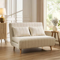 Seattle Double Click Clack Sofa Bed - Natural Stitched Stripe — sofa bed from 2nd Time Around