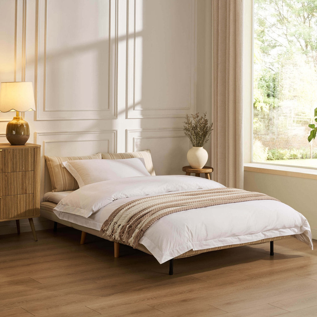 Seattle Double Click Clack Sofa Bed - Natural Stitched Stripe — view 2