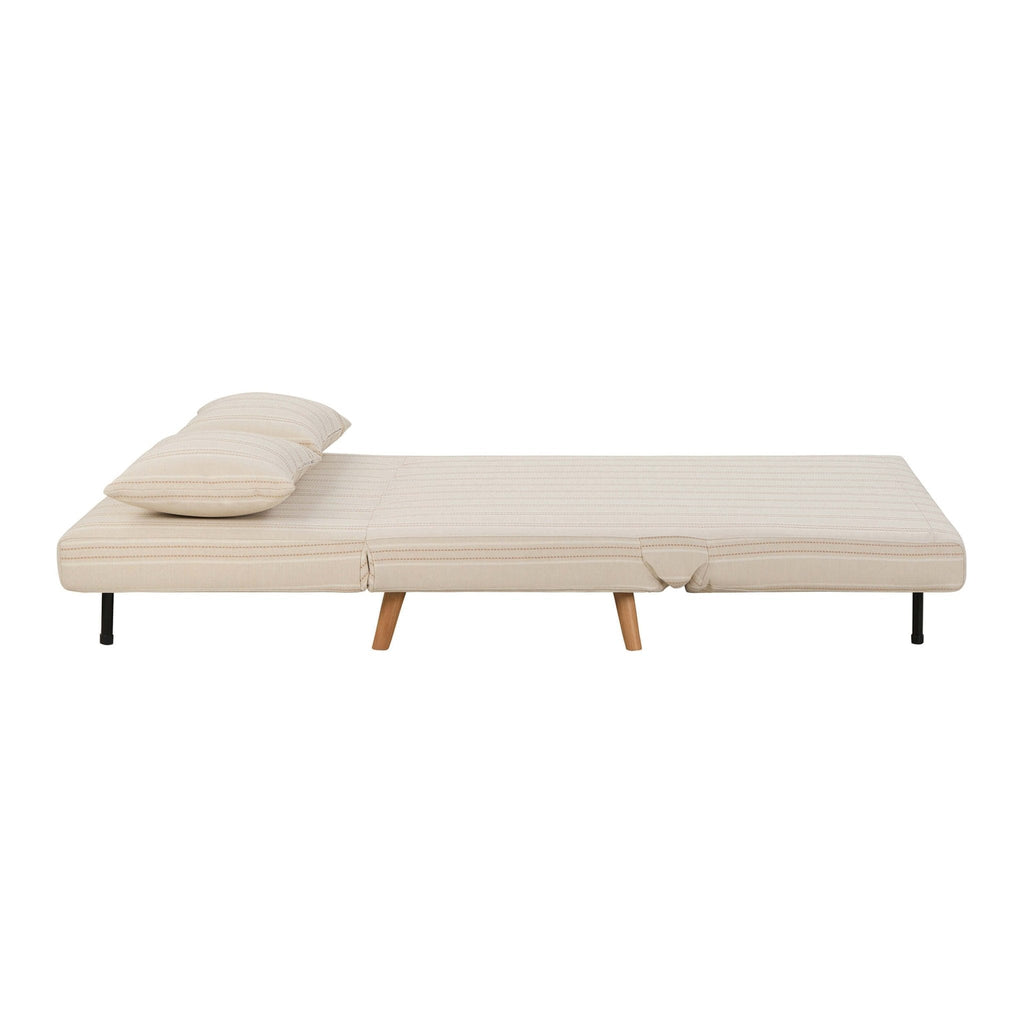 Seattle Double Click Clack Sofa Bed - Natural Stitched Stripe — view 5