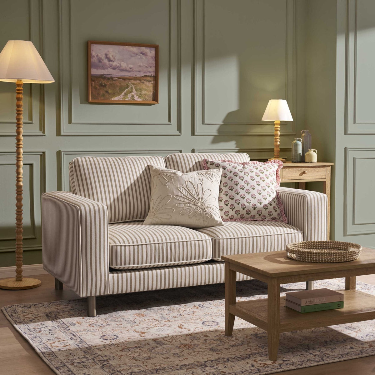 Soho 2 Seater Sofa - Sand Stripe — view 2
