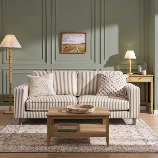 Soho 3 Seater Sofa - Sand Stripe — sofa from 2nd Time Around