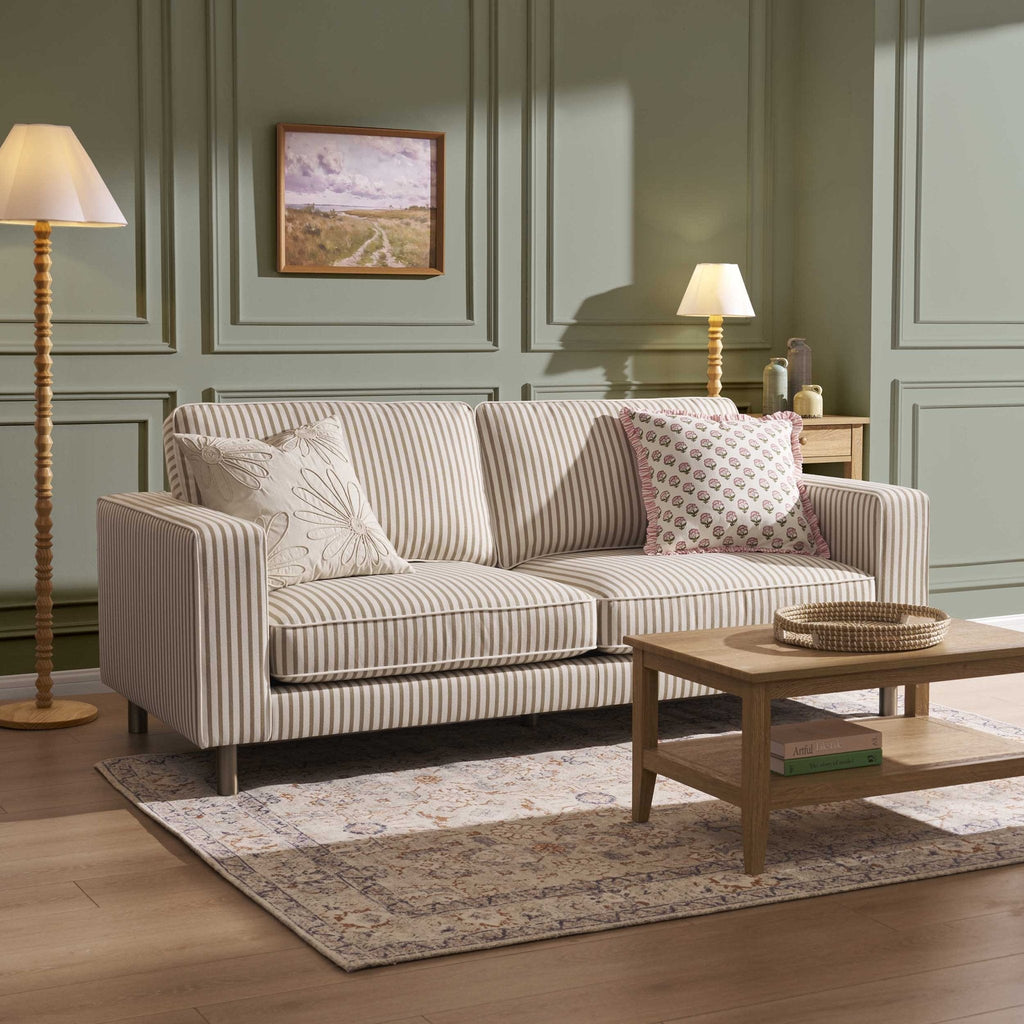 Soho 3 Seater Sofa - Sand Stripe — view 2
