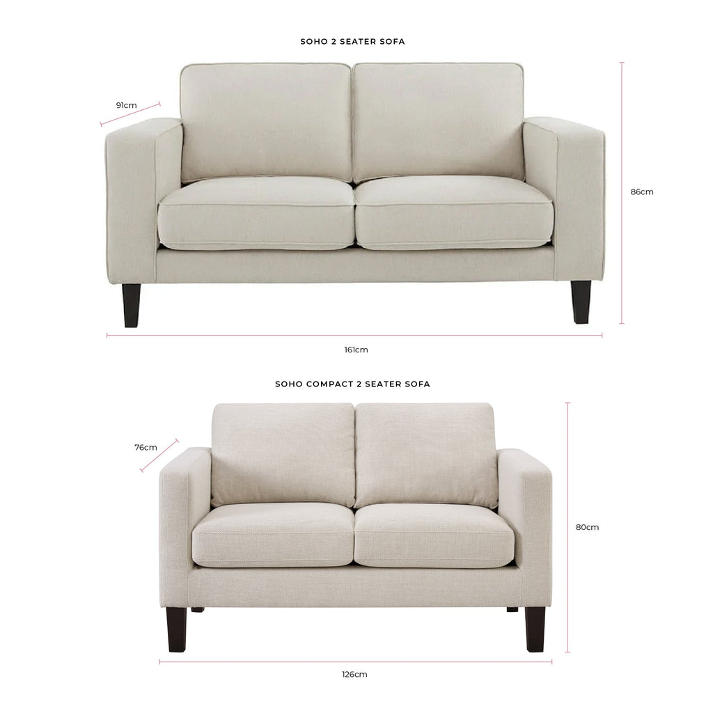 Soho Compact 2 Seater Sofa - Chenille Olive — view 9