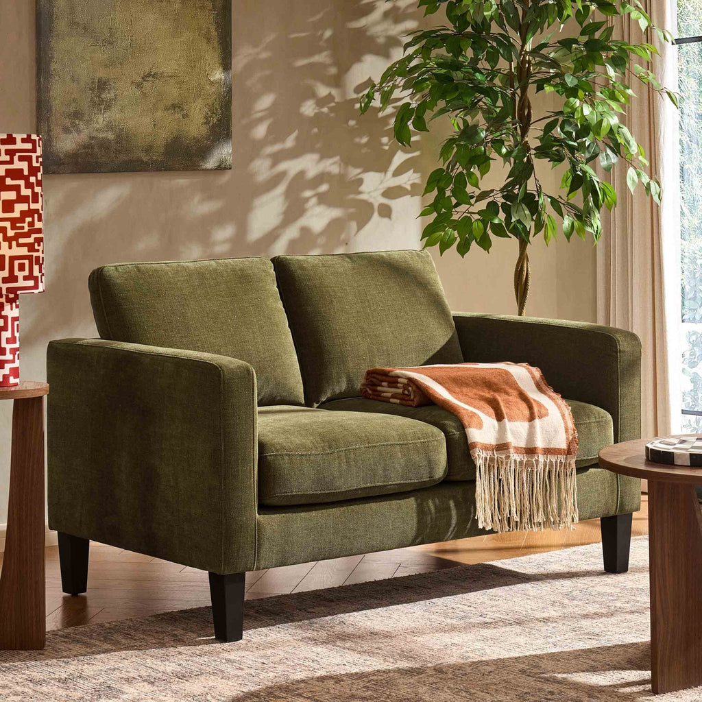 Soho Compact 2 Seater Sofa - Chenille Olive — view 2