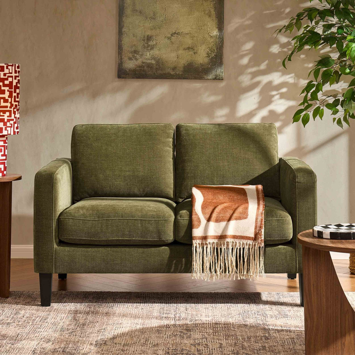 Soho Compact 2 Seater Sofa - Chenille Olive — sofa from 2nd Time Around