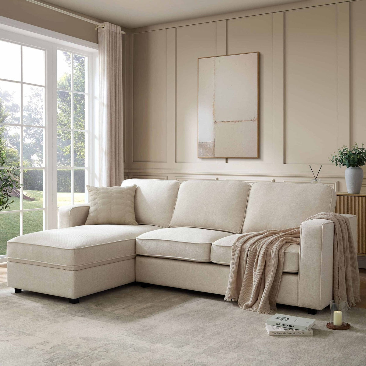 Soho Left Hand Storage Chaise Sofa - Beige — corner sofa from 2nd Time Around