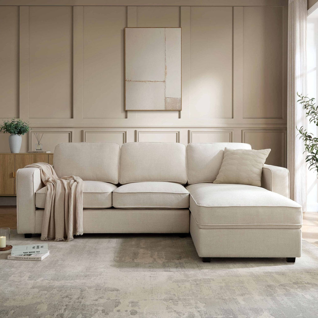 Soho Right Hand Storage Chaise Sofa - Beige — view 2