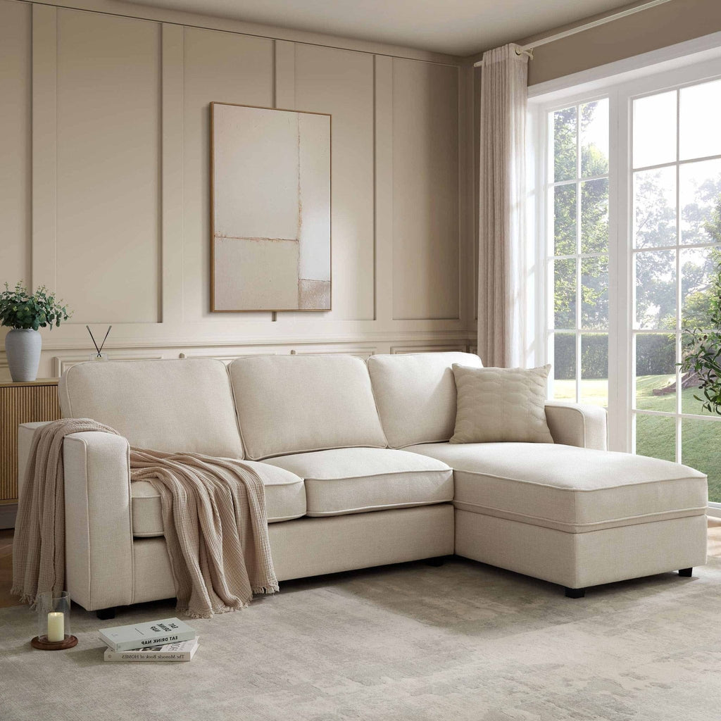Soho Right Hand Storage Chaise Sofa - Beige — corner sofa from 2nd Time Around