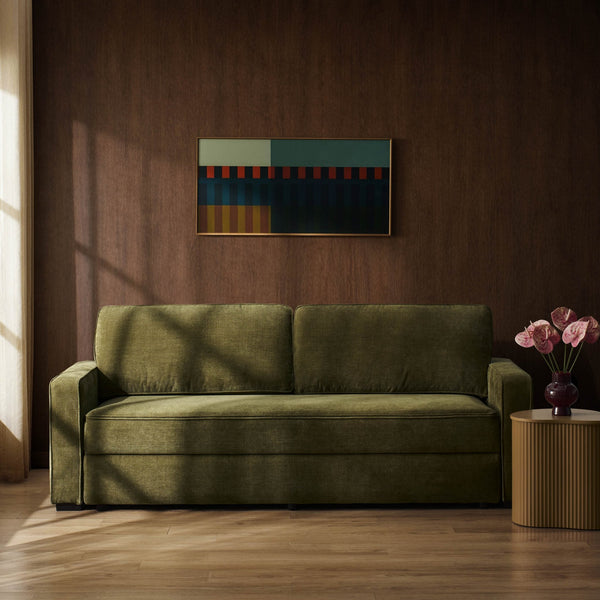 Soho Sofa Bed - Chenille Olive — sofa bed from 2nd Time Around