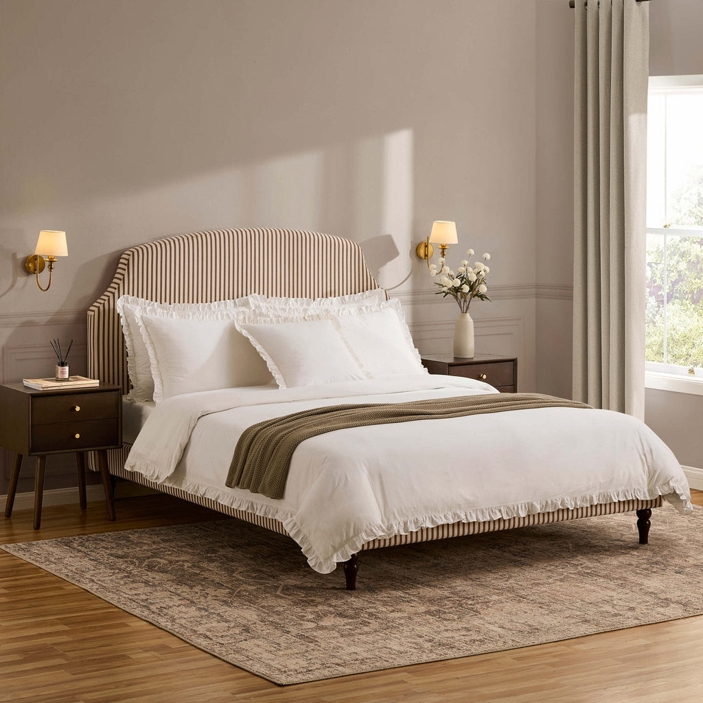 Surrey Bed Frame - Chocolate Stripe — bed frame from 2nd Time Around