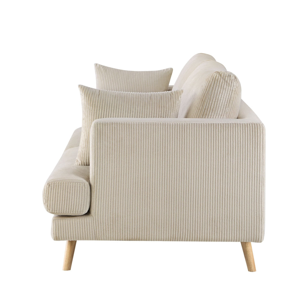 Sweden 3 Seater Sofa - Rib Ecru — view 6