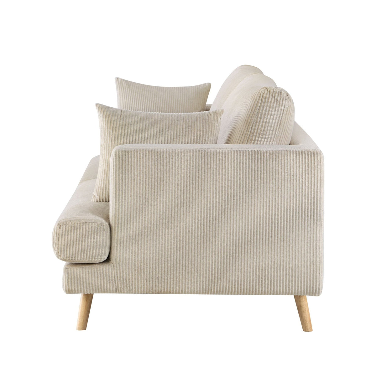 Sweden 3 Seater Sofa - Rib Ecru — view 6