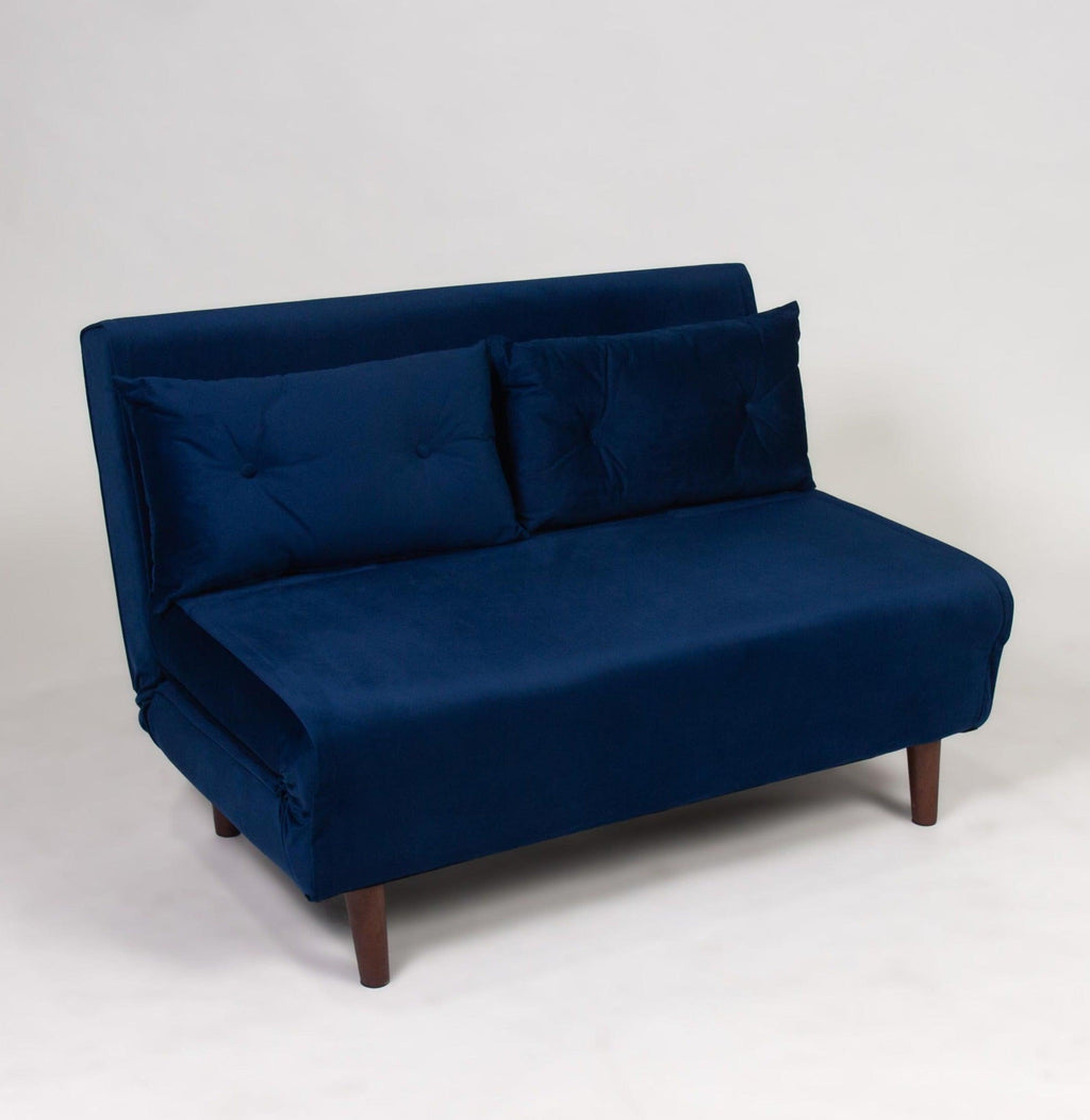 Una 2 Seater Double Sofa Bed - Blue Velvet — view 5
