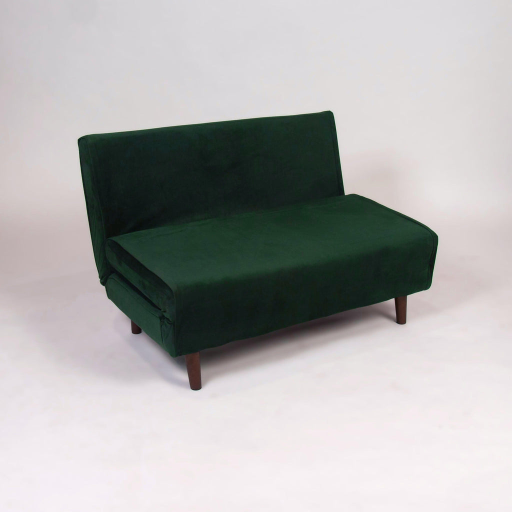 Una 2 Seater Double Sofa Bed - Green Velvet — view 8