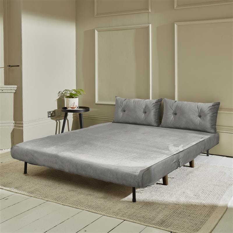 Una 2 Seater Double Sofa Bed - Grey Velvet — view 2