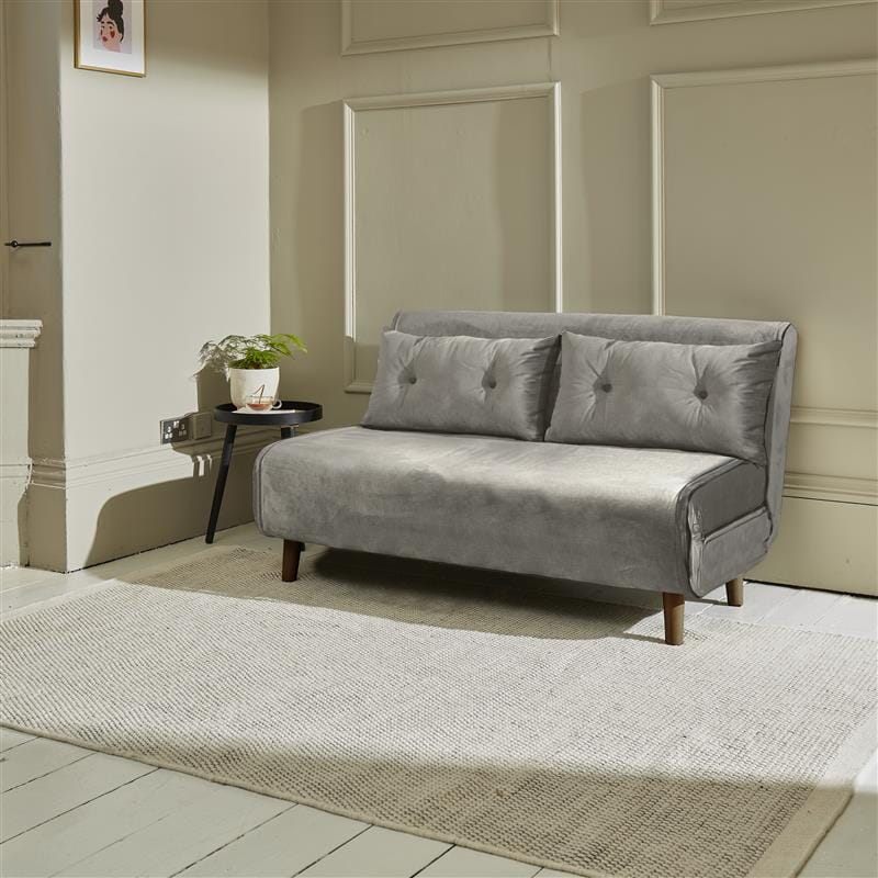 Una 2 Seater Double Sofa Bed - Grey Velvet — view 4