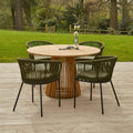 Willow 4 Seater Round Wooden Garden Dining Set - Hali Green Chairs — garden dining set from 2nd Time Around