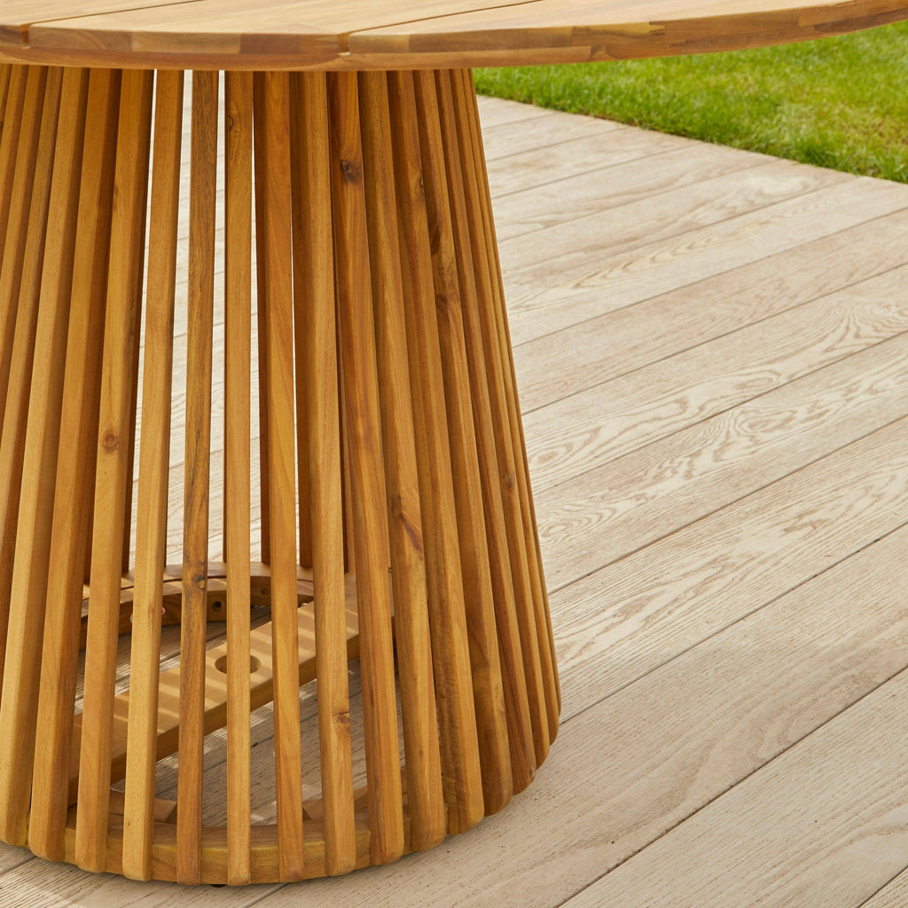 Willow 4 Seater Round Wooden Garden Dining Set - Hali Pink Chairs — view 6